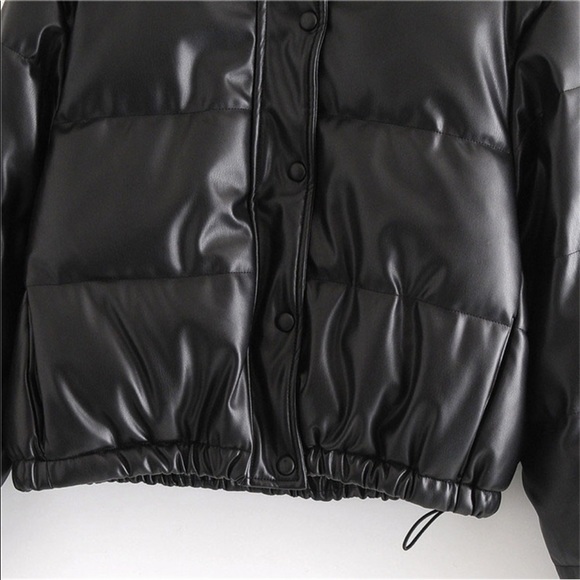 Leather Puffer Jacket - Picture 9 of 9